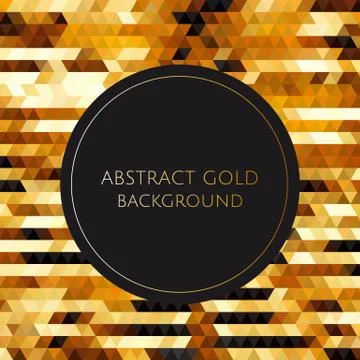 Abstract template background with gold triangle shapes. Vector illustration Stock Illustration