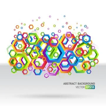 Abstract template background with hexagon shapes Stock Illustration