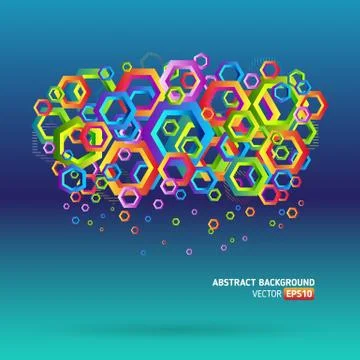 Abstract template background with hexagon shapes Illustrazione stock