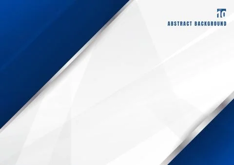 Abstract template blue and white diagonal overlapping layers background with Illustrazione stock
