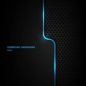 Abstract template blue vertical line and lighting separate on black backgroun Stock Illustration