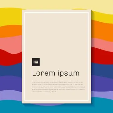 Abstract template colorful wave pattern background with rectangle paper frame 스톡 일러스트