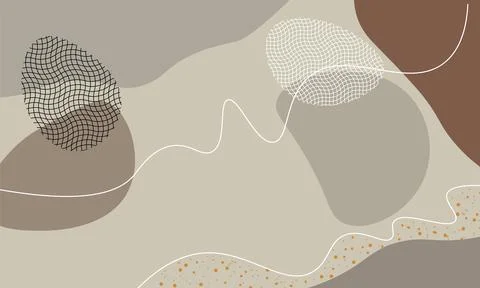 Abstract template creative hand drawn with line and dot. Illustrazione stock