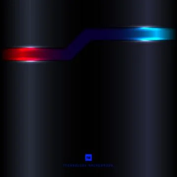 Abstract template dark blue geometric header with red lighting effect backgro Stock Illustration