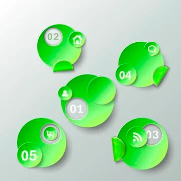 Abstract template for data presentation paper stickers Illustrazione stock