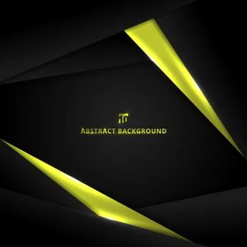 Abstract template design layout metallic green and black geometric triangle f Stock Illustration