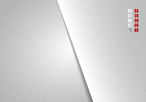 Abstract template diagonal lines striped white and gray gradient background a Stock Illustration