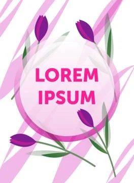 Abstract template with floral elements. Banner, poster, cover design template Stock Illustration