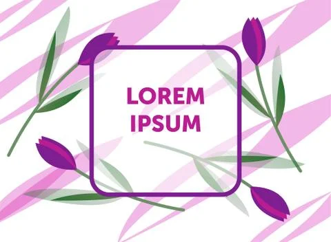 Abstract template with floral elements. Banner, poster, cover design template Stock Illustration