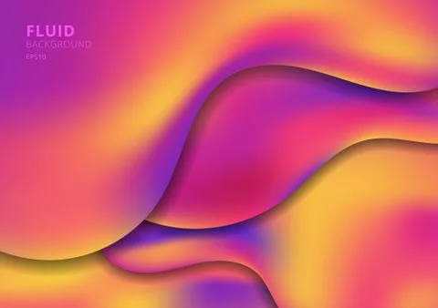Abstract template fluid shape in trendy bright gradient colors background. Stock Illustration