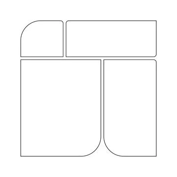 Abstract template frame collage board art bauhaus line for text. Contemporary Stock Illustration