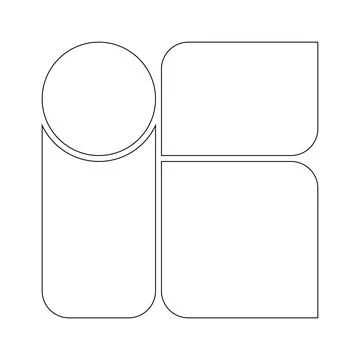 Abstract template frame collage board art bauhaus line for text. Contemporary 스톡 일러스트