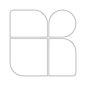 Abstract template frame collage board art bauhaus line for text. Contemporary 스톡 일러스트