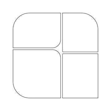 Abstract template frame collage board art bauhaus line for text. Contemporary 스톡 일러스트