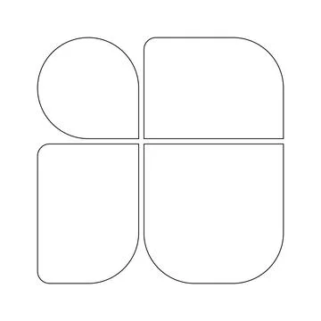 Abstract template frame collage board art bauhaus line for text. Contemporary Stock Illustration