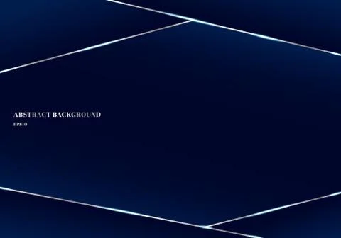 Abstract template geometric triangle and silver lines dark blue premium backg Stock Illustration