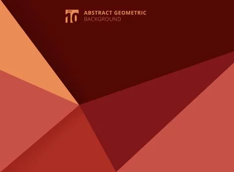 Abstract template geometric triangles red background. Stock Illustration
