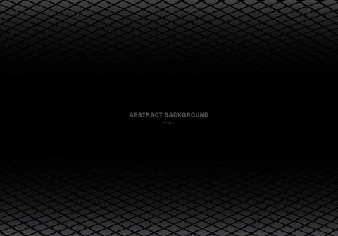 Abstract template gray square pattern perspective floor black background with Illustrazione stock