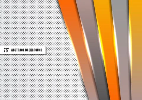 Abstract template orange and gray diagonal geometric rectangle bar overlappin Stock Illustration