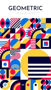 Abstract template poster with geometric pattern Stock Illustration