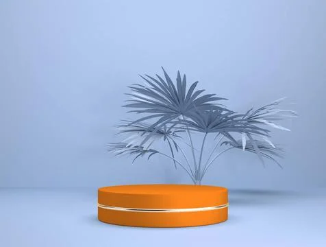 Abstract template as presentation stage with leaf in front of background -... Stock Photos