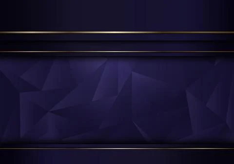 Abstract template purple stripes layer with golden line on low polygon backgr Stock Illustration