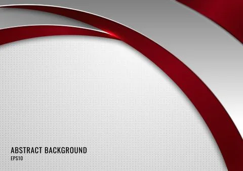 Abstract template red and gray curve on square pattern white background. Stock Illustration