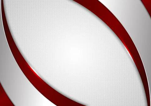 Abstract template red and gray curve on square pattern white background Stock Illustration