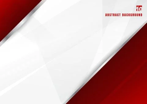 Abstract template red and white diagonal overlapping layers background Stock Illustration