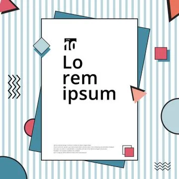 Abstract template simple background geometric layout design with square, circ Stock Illustration