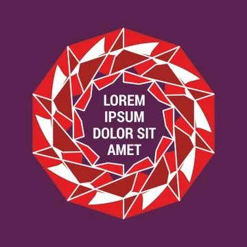 Abstract template with spikes in red and circular style Illustrazione stock
