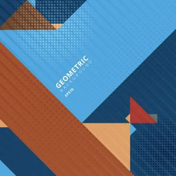 Abstract template triangles geometric shapes with halftone pattern texture. Stock Illustration