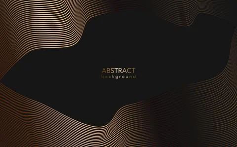 Abstract Template warped horizontal gold Striped Background. Vector curved Stock Illustration