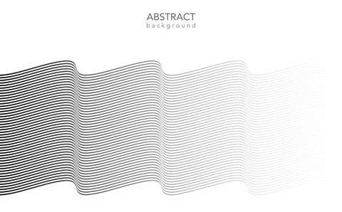 Abstract Template warped horizontal Striped Background. Vector curved twisted Stock Illustration