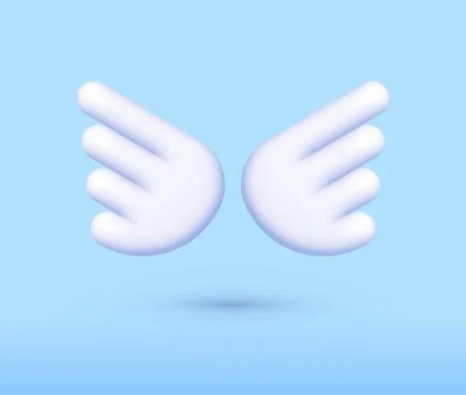 Abstract template with wings 3d. Creative design. 3d realistic vector design Illustrazione stock