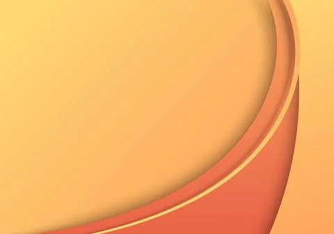Abstract template yellow curved shape overlapping layered background Illustrazione stock
