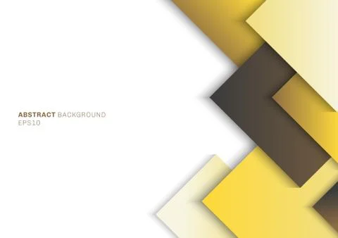 Abstract template yellow square with shadow overlapping layer on white backgr Stock Illustration