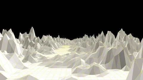 Abstract Terrain Landscape 3d Render Stock Illustration