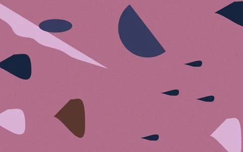 Abstract Terrazzo Pattern with Minimalist Geometric Shapes on Textured Purp.. 스톡 일러스트