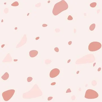 Abstract Terrazzo Pattern With Pink and Beige Shapes on a Light Background Illustrazione stock