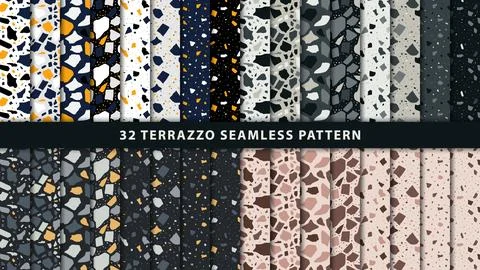 Abstract terrazzo seamless pattern Stock Illustration
