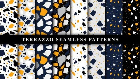Abstract terrazzo seamless pattern Stock Illustration
