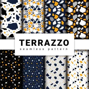 Abstract terrazzo seamless pattern Stock-Illustration