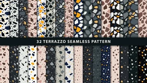 Abstract terrazzo seamless pattern Stock Illustration