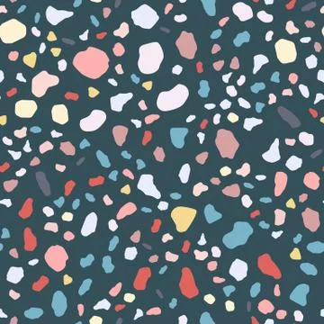 Abstract terrazzo seamless pattern. Natural stone, granite Illustrazione stock
