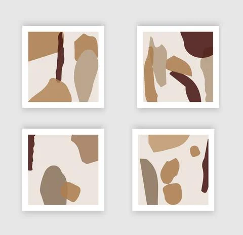 Abstract terrazzo style background set with pastel color hand drawn geometric Stock Illustration