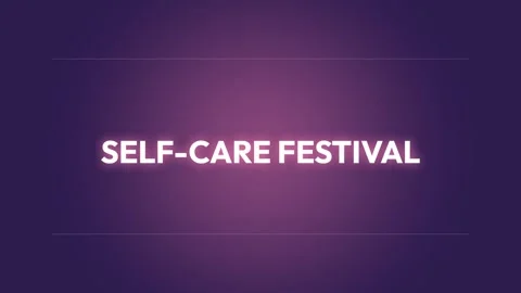 Abstract text animation: Self-Care Festival message on gradient background Stock Footage 337502676
