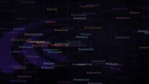 Abstract Text Design with Words and Spiral Effect in Dark Background Stock-Footage 310566257