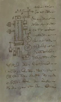 Abstract text. Imitation of a very old handwriting of an unknown language. Stock Illustration