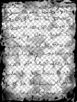 Abstract text. Imitation of a very old handwriting of an unknown language. Stock Illustration
